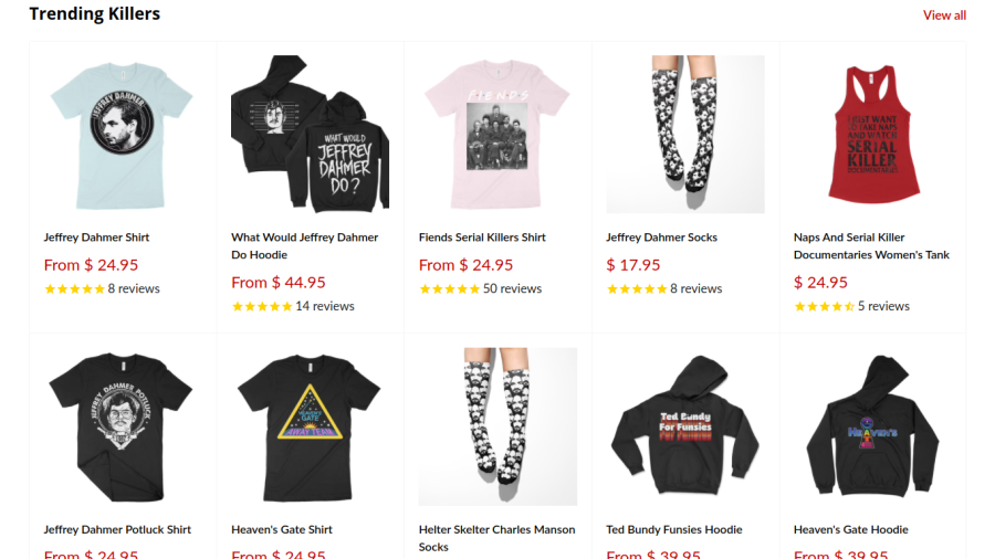 Buy your favourite serial killer merch here!