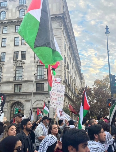 B-CC students joined the National March on Washington in Freedom Plaza to show solidarity with the Palestinian people.