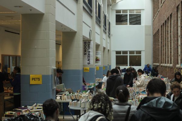 Shoppers at the 2024 B-CC Used Book Sale 