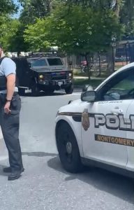 Student footage of SWAT van arriving on campus amid bomb threats