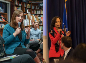 Sarah McBride (LEFT) and Lisa Blunt Rochester (RIGHT). 

Photos from Wikimedia and PICRYL.