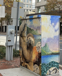 Nico Borrelli's design on an electrical box. Photo courtesy of @bethesdabup. 