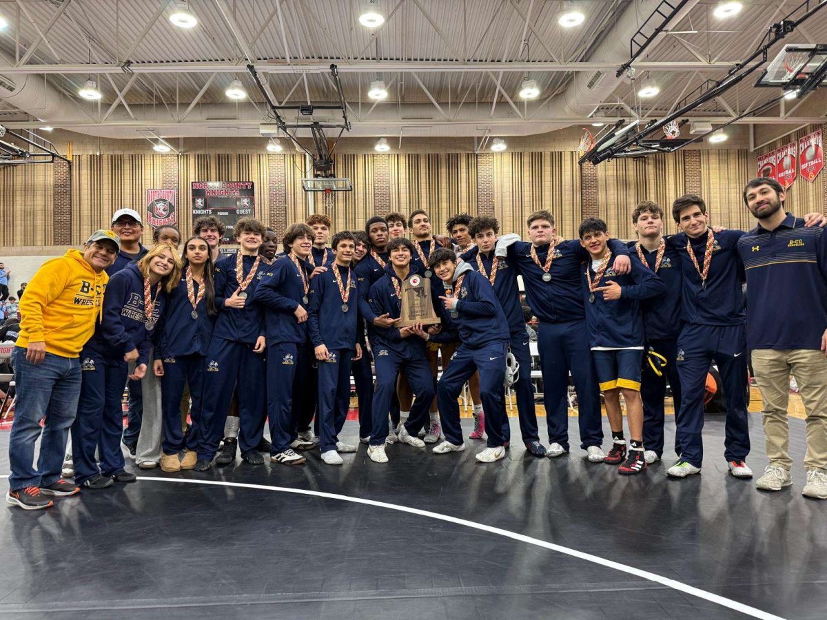 The B-CC Varsity Wrestling team finished as the state finals runners-up