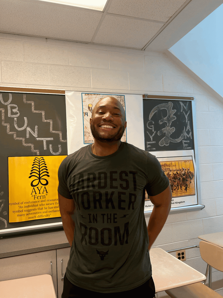 Mr. Young in his classroom.