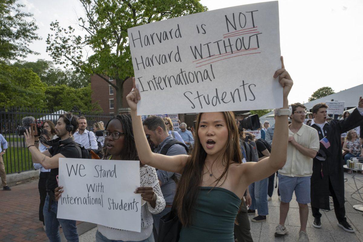 Harvard Students for Freedom rally in support of international students on the campus of Harvard University in Cambridge, Massachusetts, on May 27, 2025. (Rick Friedman/AFP via Getty Images)