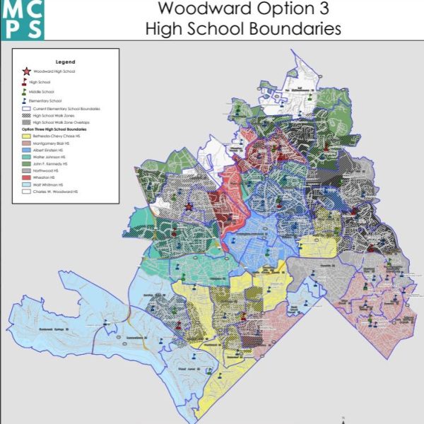 Proposed redistricting Option 3.
Image courtesy of MCPS