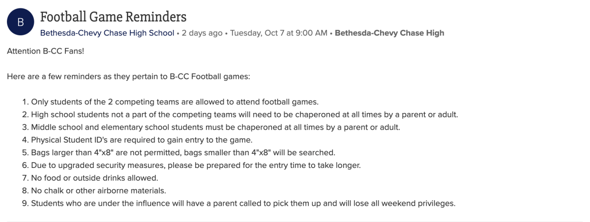 Image Courtesy of Bethesda Chevy Chase High School ParentSquare