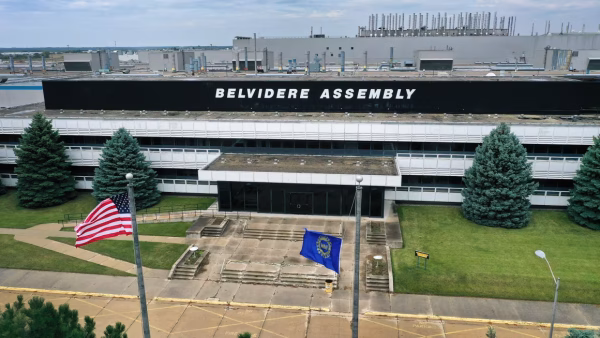 Belvidere Assembly Plant, which once employed 1,200 workers, closed in 2023. Now, due to tariffs, it is being reopened. Image Courtesy of Scott Olson/Getty Images
