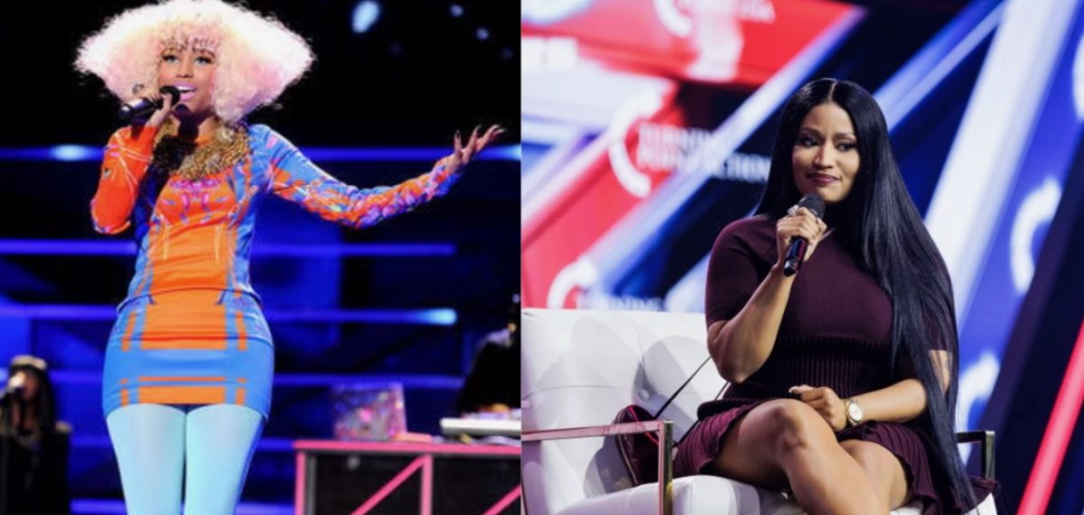 Nicki Minaj praises Trump at Turning Point USA in Arizona. (Collage by Cameron Smith)