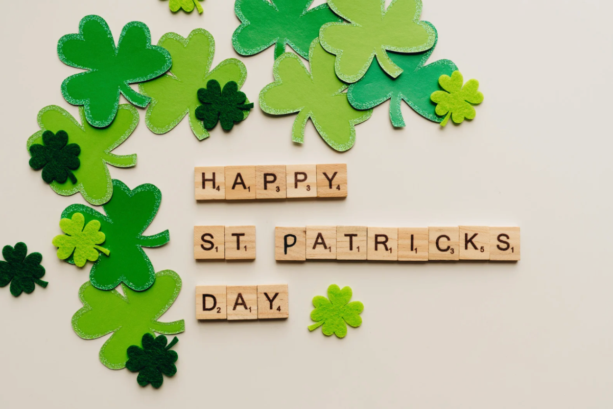 Scrabble tiles reading "Happy St. Patrick's Day," honoring the Irish holiday that is celebrated annually on March 17th. (Image Courtesy of alleksana via Pexels)