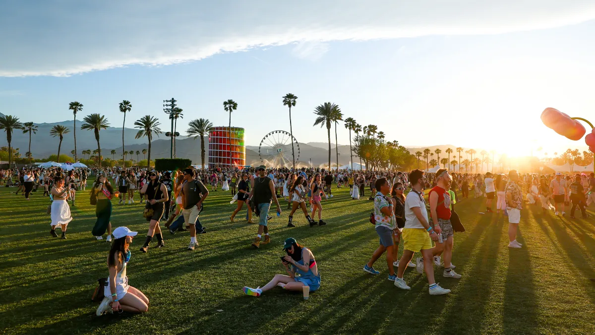 Attendees of the Coachella Valley Music and Arts Festival at Empire Polo Club in Indio, California.