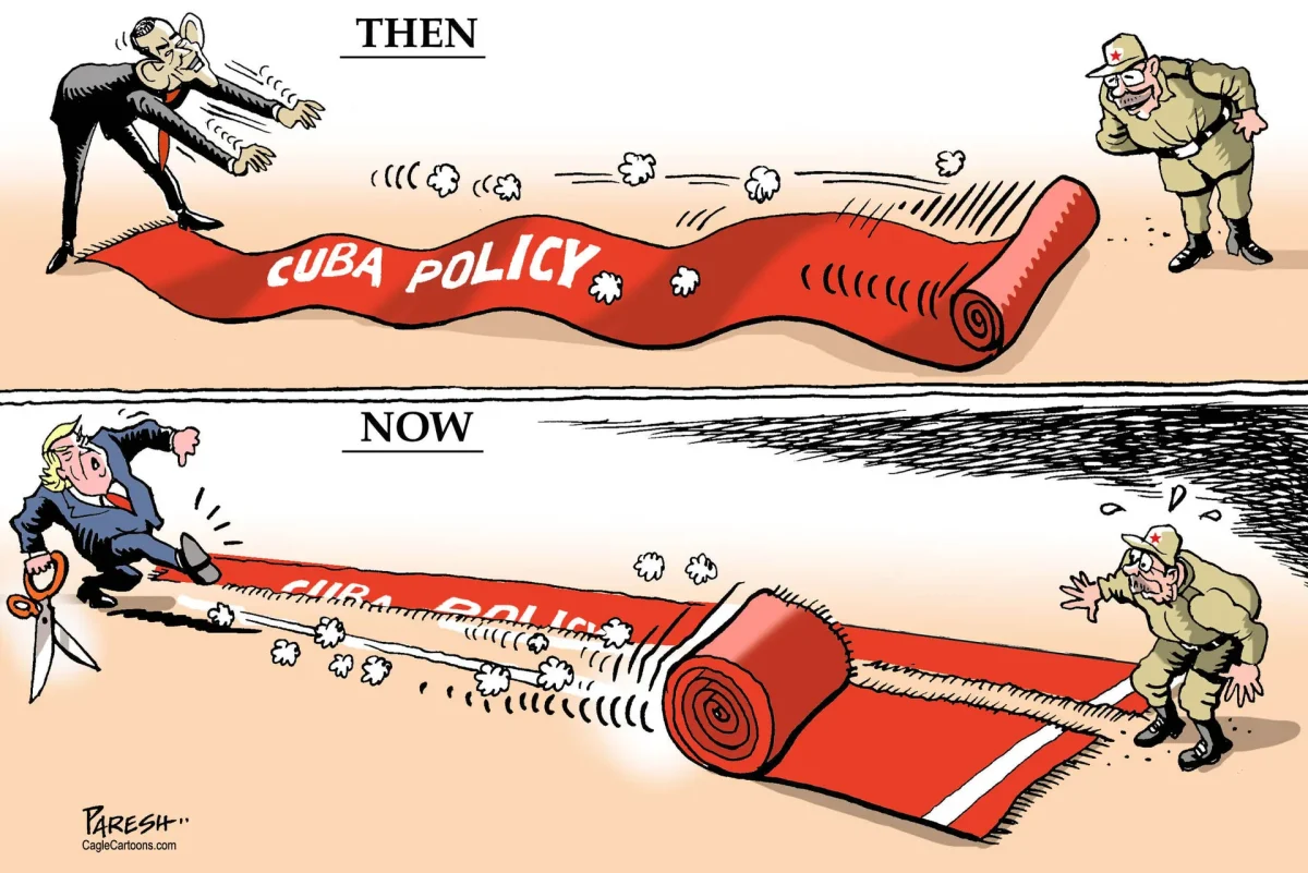 The Trump Administration's plan would remove the Cuban president, attempting to solve a problem with a solution of no substantial significance. (Image courtesy of The Week)